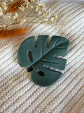 Jouet de dentition feuille bleu canard en silicone