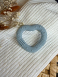 Jouet de dentition cœur bleu en silicone