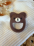 Jouet de dentition chat marron en silicone