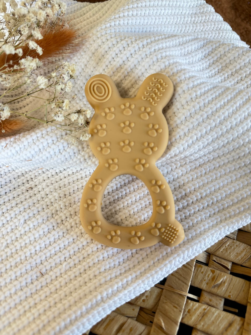 Jouet de dentition lapin beige en silicone