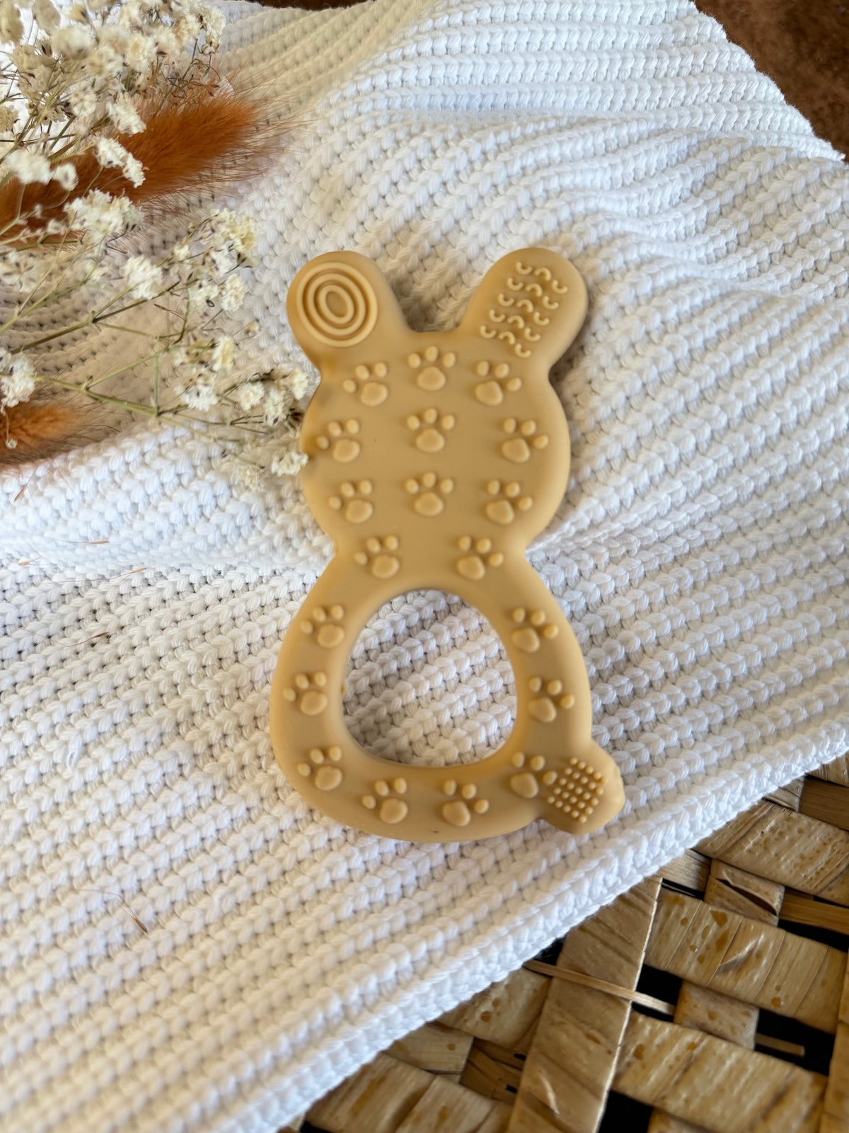 Jouet de dentition lapin beige en silicone