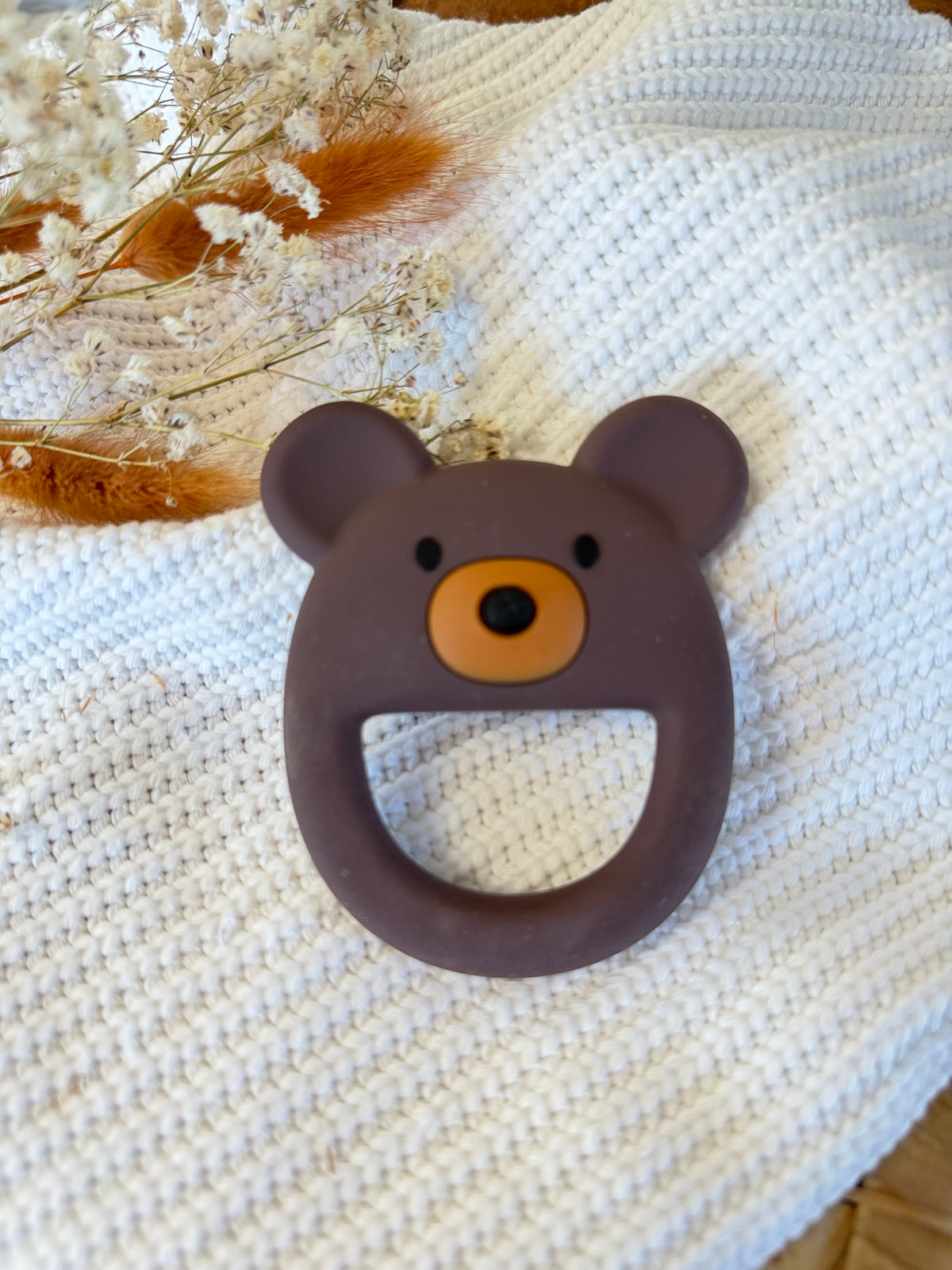Jouet de dentition ours marron en silicone