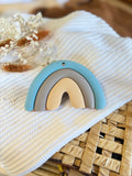 Jouet de dentition arc-en-ciel bleu en silicone