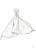 Doudou lange Naninha en double gaze de coton personnalisable avec prénom brodé
