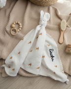 Doudou lange Naninha en double gaze de coton personnalisable avec prénom brodé